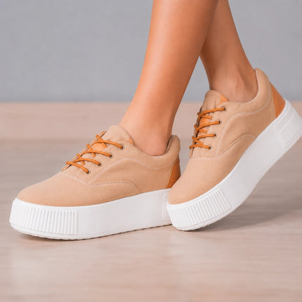 Zapatillas Urbanas Mujer Interlagos - Beige