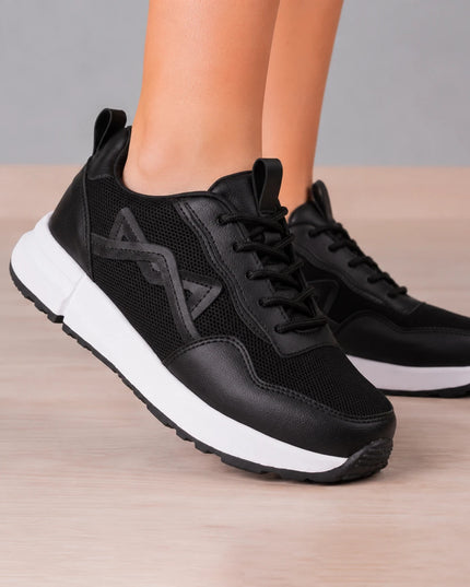 Zapatillas Urbanas Mujer Kitty - Negro y Blanco