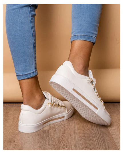 Zapatilla Leticia - Blanco con Dorado