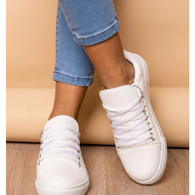 Zapatillas Urbanas Mujer Leticia - Blanco con Plateado