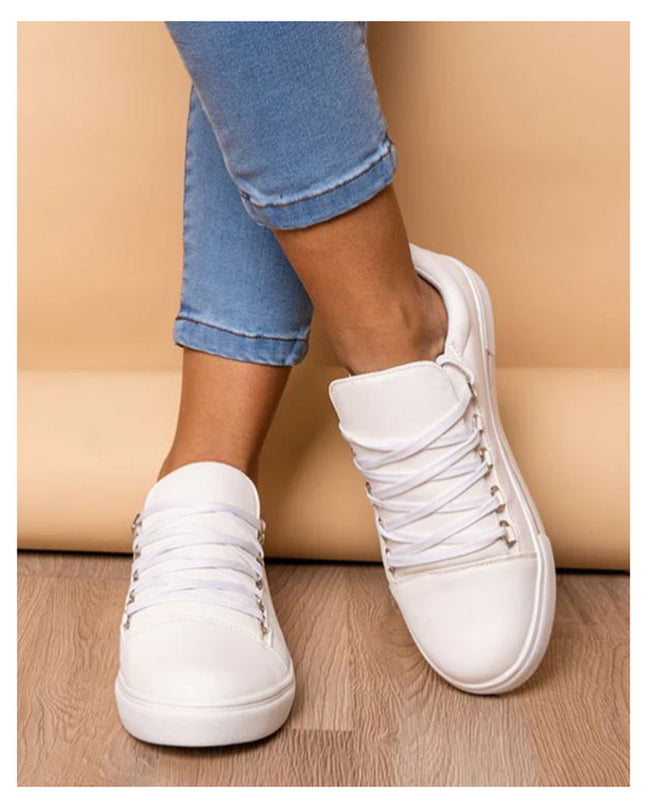 Zapatilla Leticia - Blanco con Plateado