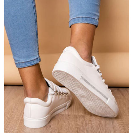 Zapatillas Urbanas Mujer Leticia - Blanco con Plateado