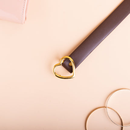 Correa Corazón Dorado  - Marron