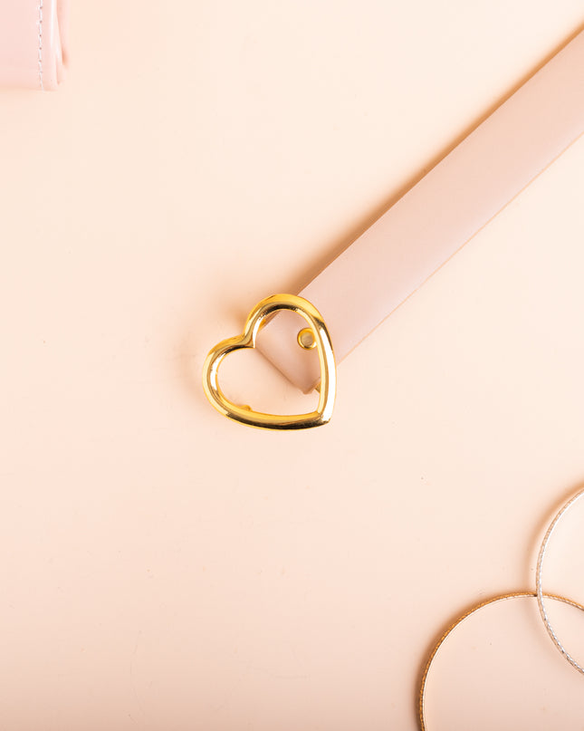 Correa Corazón Dorado  - Beige