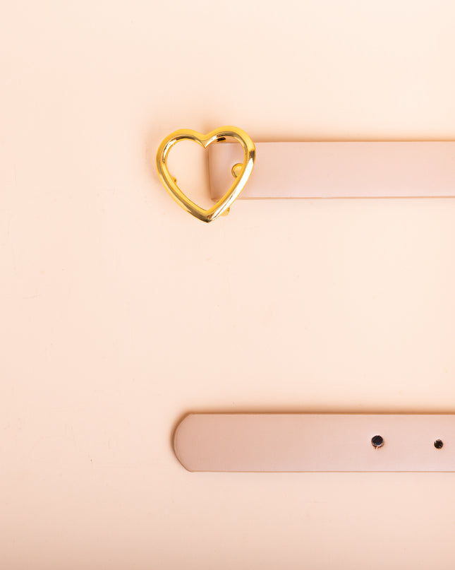 Correa Corazón Dorado  - Beige