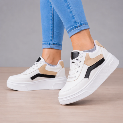 Zapatillas Urbanas Mujer Macarena - Negro y Beige