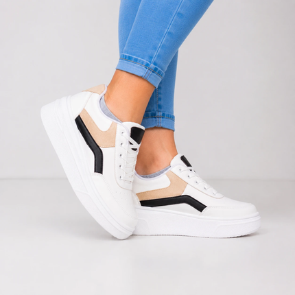 Zapatillas Urbanas Mujer Macarena - Negro y Beige