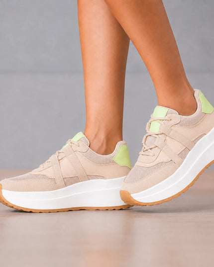 Zapatillas Urbanas Mujer Malinas  - Beige
