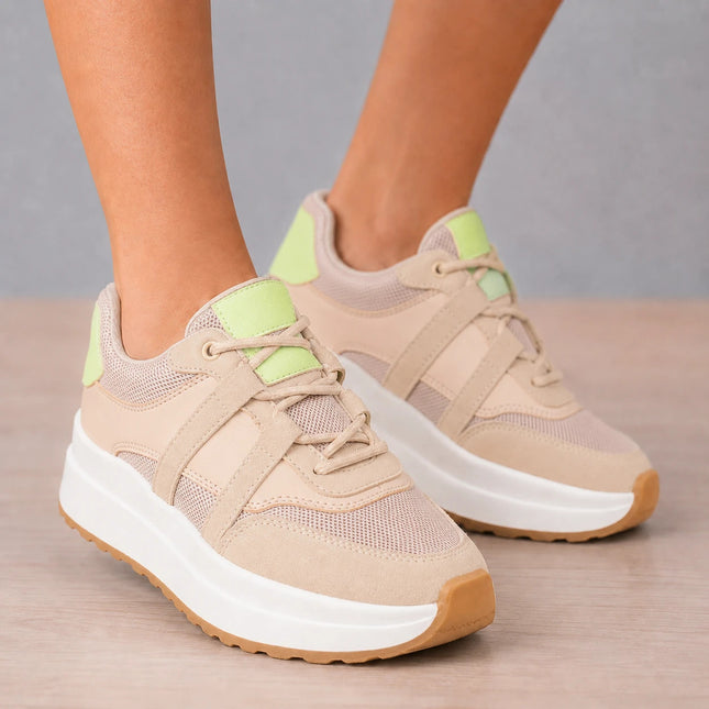 Zapatillas Urbanas Mujer Malinas  - Beige