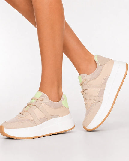 Zapatillas Urbanas Mujer Malinas  - Beige