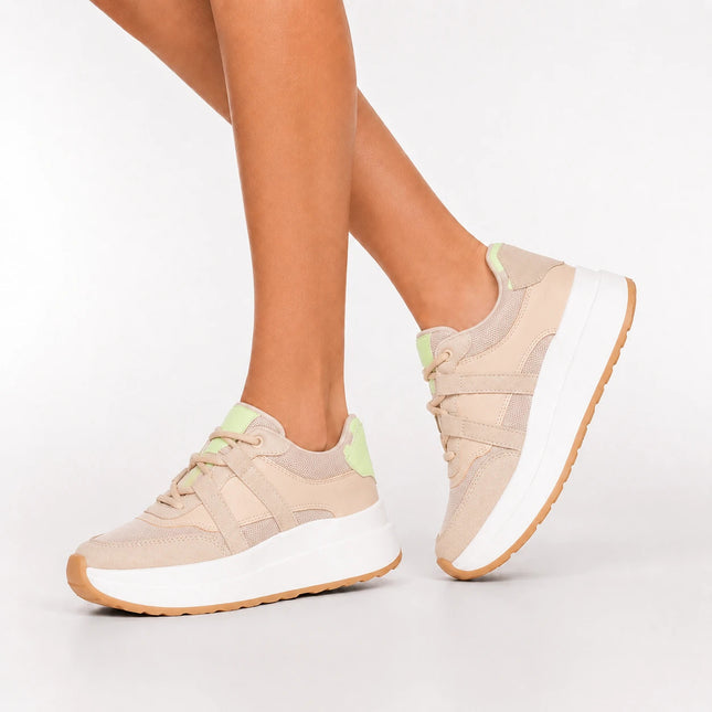 Zapatillas Urbanas Mujer Malinas  - Beige