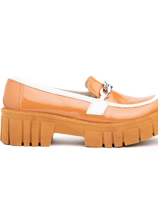 Mocasines Mujer Antalya - Camel con blanco