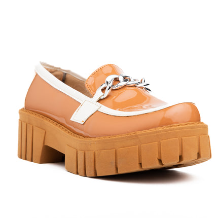Mocasines Mujer Antalya - Camel con blanco