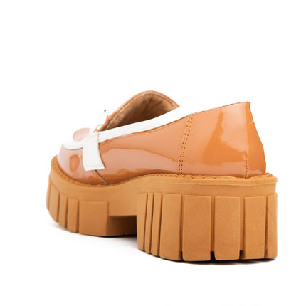 Mocasines Mujer Antalya - Camel con blanco