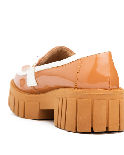 Mocasines Mujer Antalya - Camel con blanco