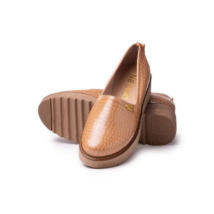 Mocasines Mujer Vratsa - Beige Charol
