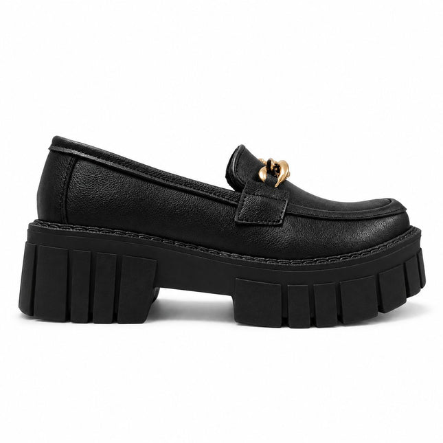Mocasin Antalya - Negro  Cadena Dorada