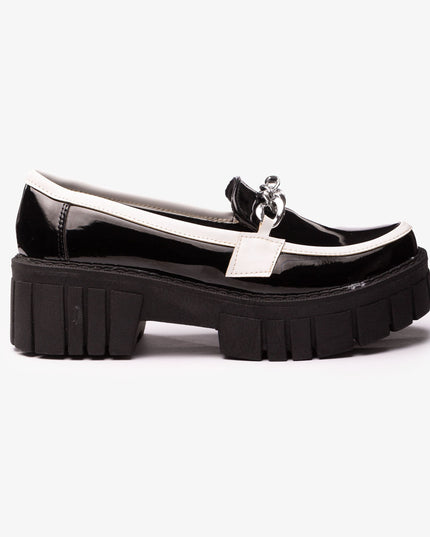 Mocasines Mujer Antalya - Negro con blanco