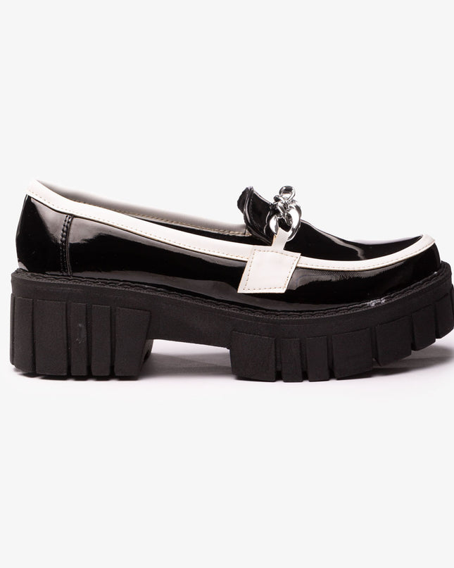 Mocasines Mujer Antalya - Negro con blanco