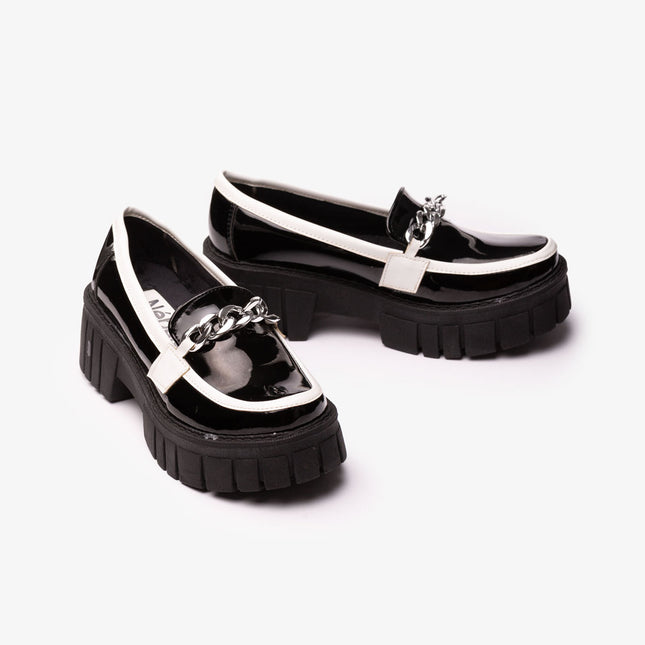 Mocasines Mujer Antalya - Negro con blanco