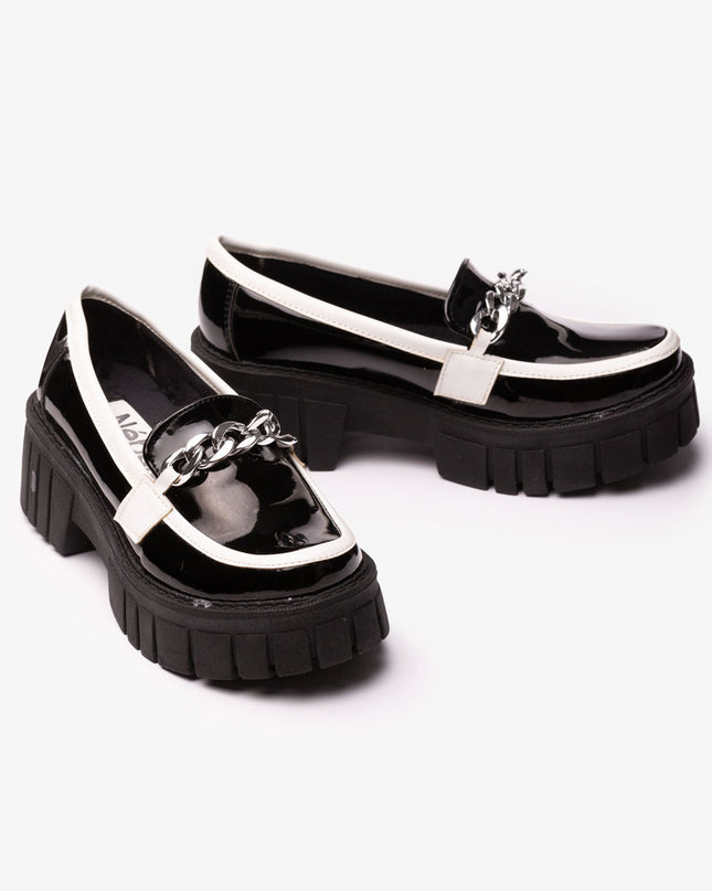 Mocasines Mujer Antalya - Negro con blanco
