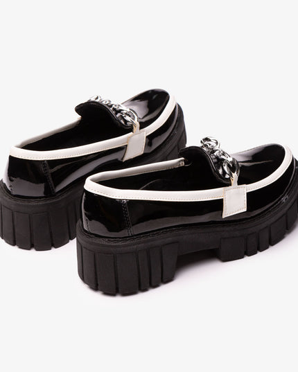 Mocasines Mujer Antalya - Negro con blanco