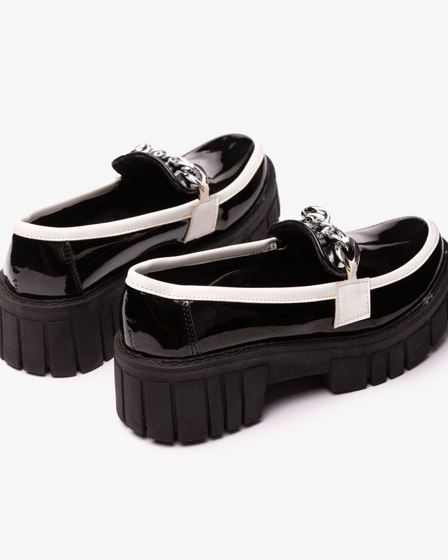 Mocasines Mujer Antalya - Negro con blanco