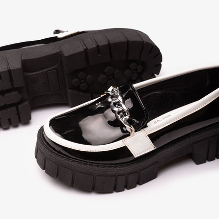 Mocasines Mujer Antalya - Negro con blanco