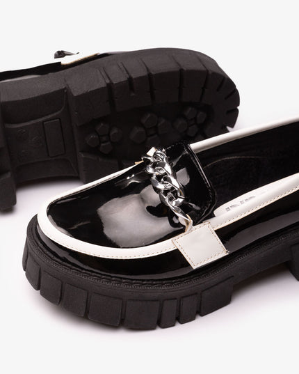 Mocasines Mujer Antalya - Negro con blanco