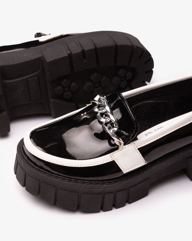 Mocasines Mujer Antalya - Negro con blanco