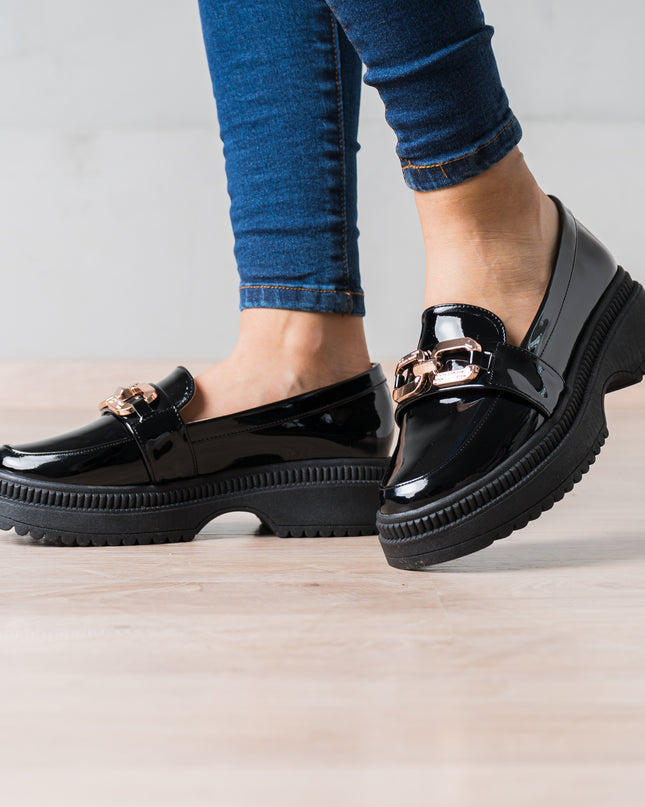 Mocasin Steelex - Negro Charol