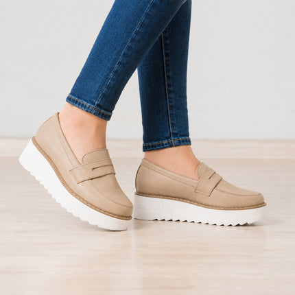 Mocasines Mujer Elan - Beige