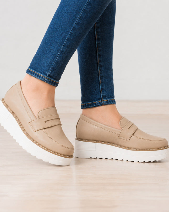 Mocasines Mujer Elan - Beige