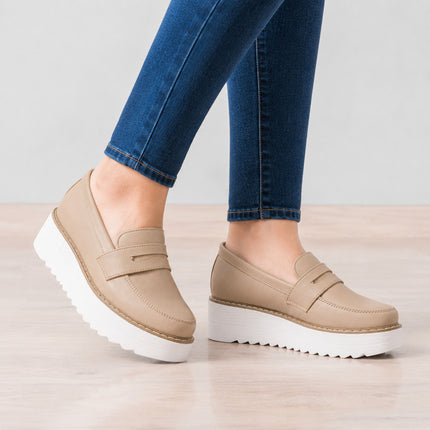 Mocasines Mujer Elan - Beige