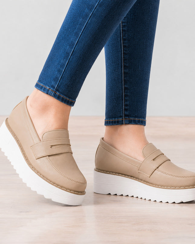 Mocasines Mujer Elan - Beige
