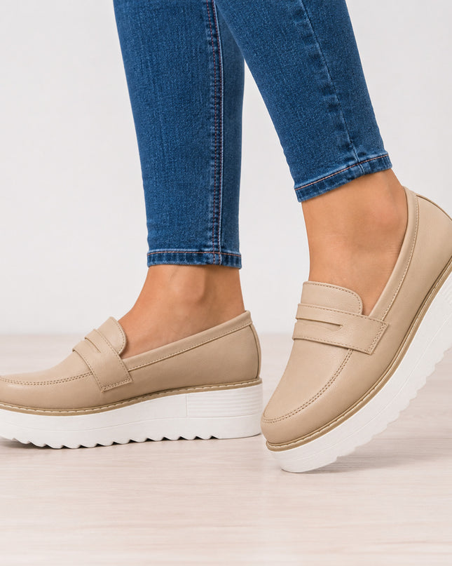 Mocasines Mujer Elan - Beige