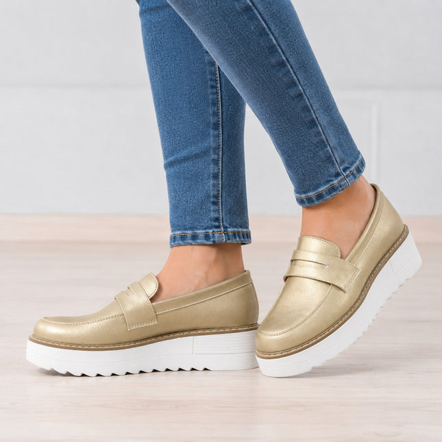 Mocasines Mujer Elan - Dorado