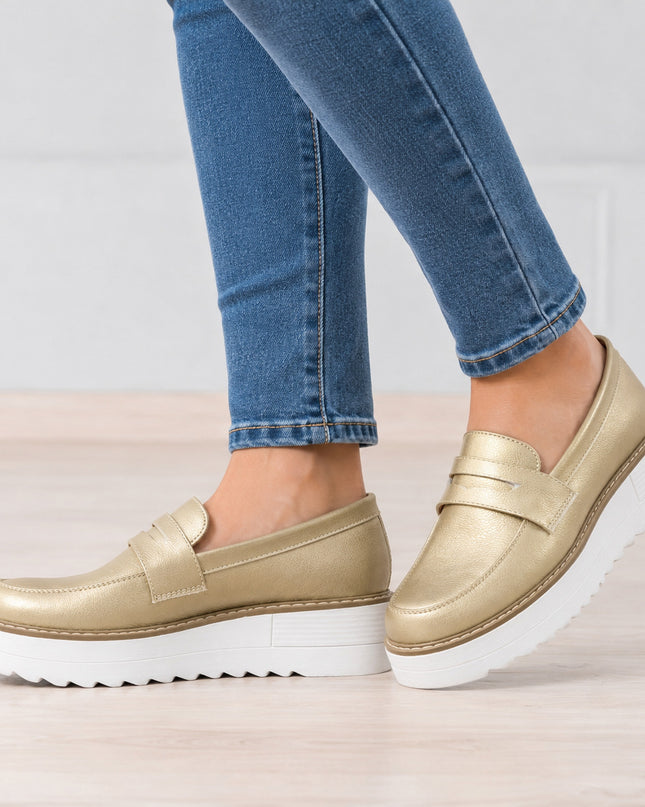 Mocasines Mujer Elan - Dorado