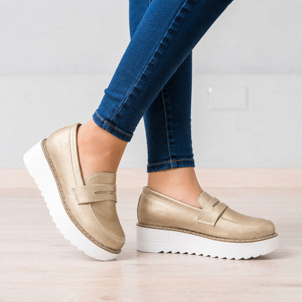 Mocasines Mujer Elan - Dorado