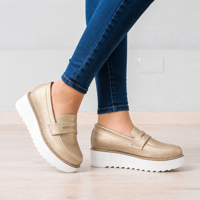 Mocasines Mujer Elan - Dorado