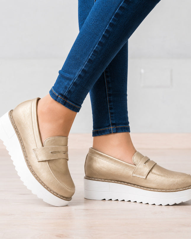 Mocasines Mujer Elan - Dorado