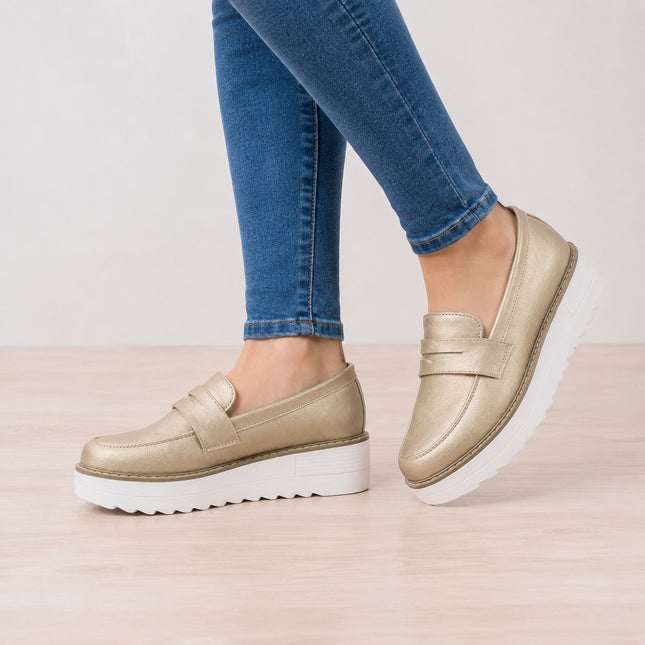 Mocasines Mujer Elan - Dorado