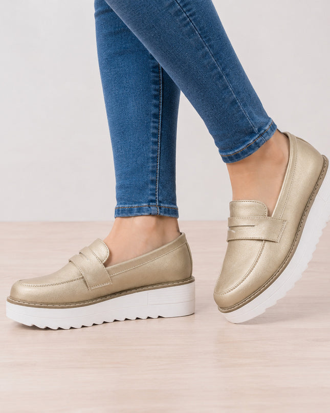 Mocasines Mujer Elan - Dorado