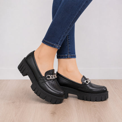 Mocasines Mujer Antalya - Negro Serpiente