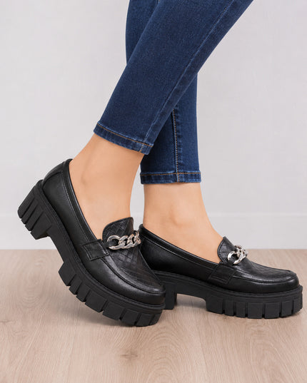 Mocasines Mujer Antalya - Negro Serpiente