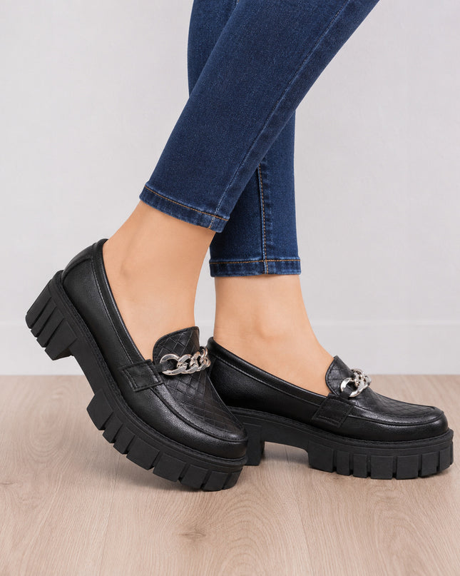 Mocasines Mujer Antalya - Negro Serpiente