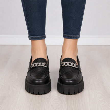Mocasines Mujer Antalya - Negro Serpiente
