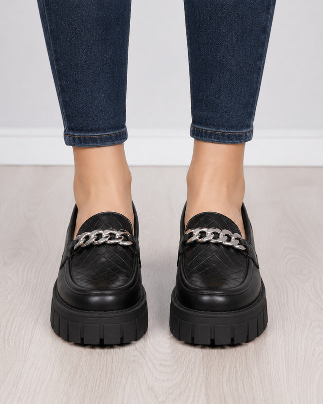 Mocasines Mujer Antalya - Negro Serpiente