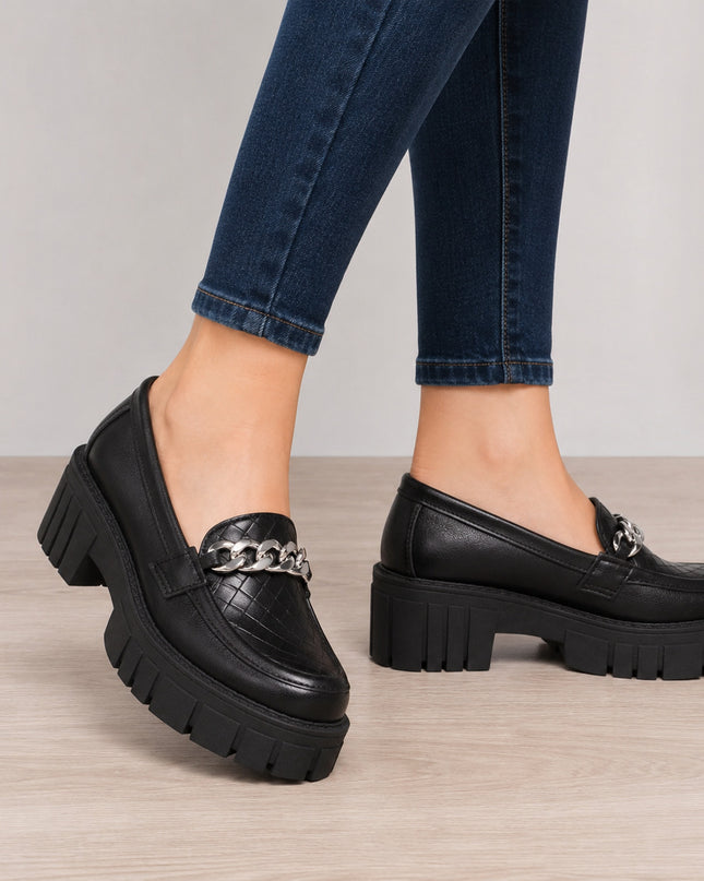 Mocasines Mujer Antalya - Negro Serpiente
