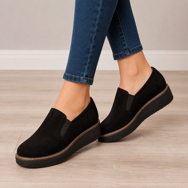 Mocasines Mujer Marshall 2 - Negro Gamuza